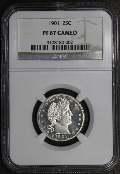 1901 (PF67 CAMEO) Proof Barber Quarter 25C NGC