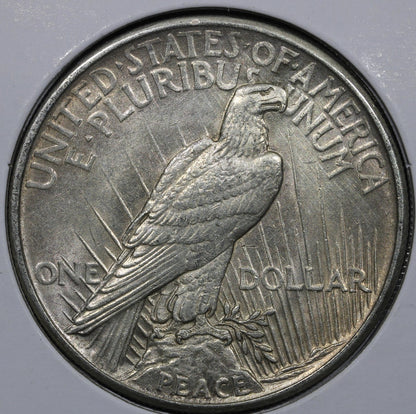 1921 High Relief Peace Dollar $1 - AU About Uncirculated