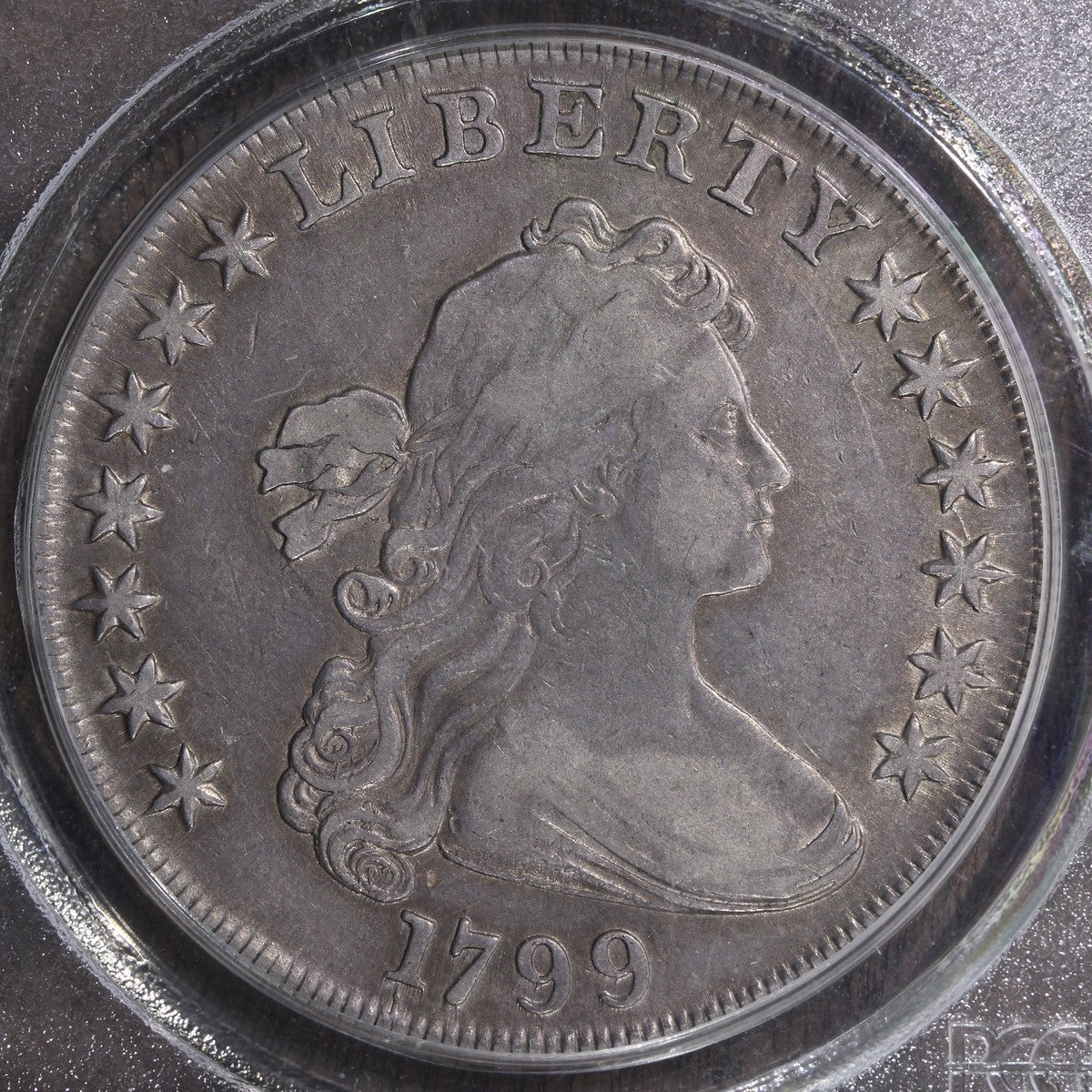 1799 (VF30) Draped Bust Silver Dollar $1 PCGS OGH - Early Dollar!
