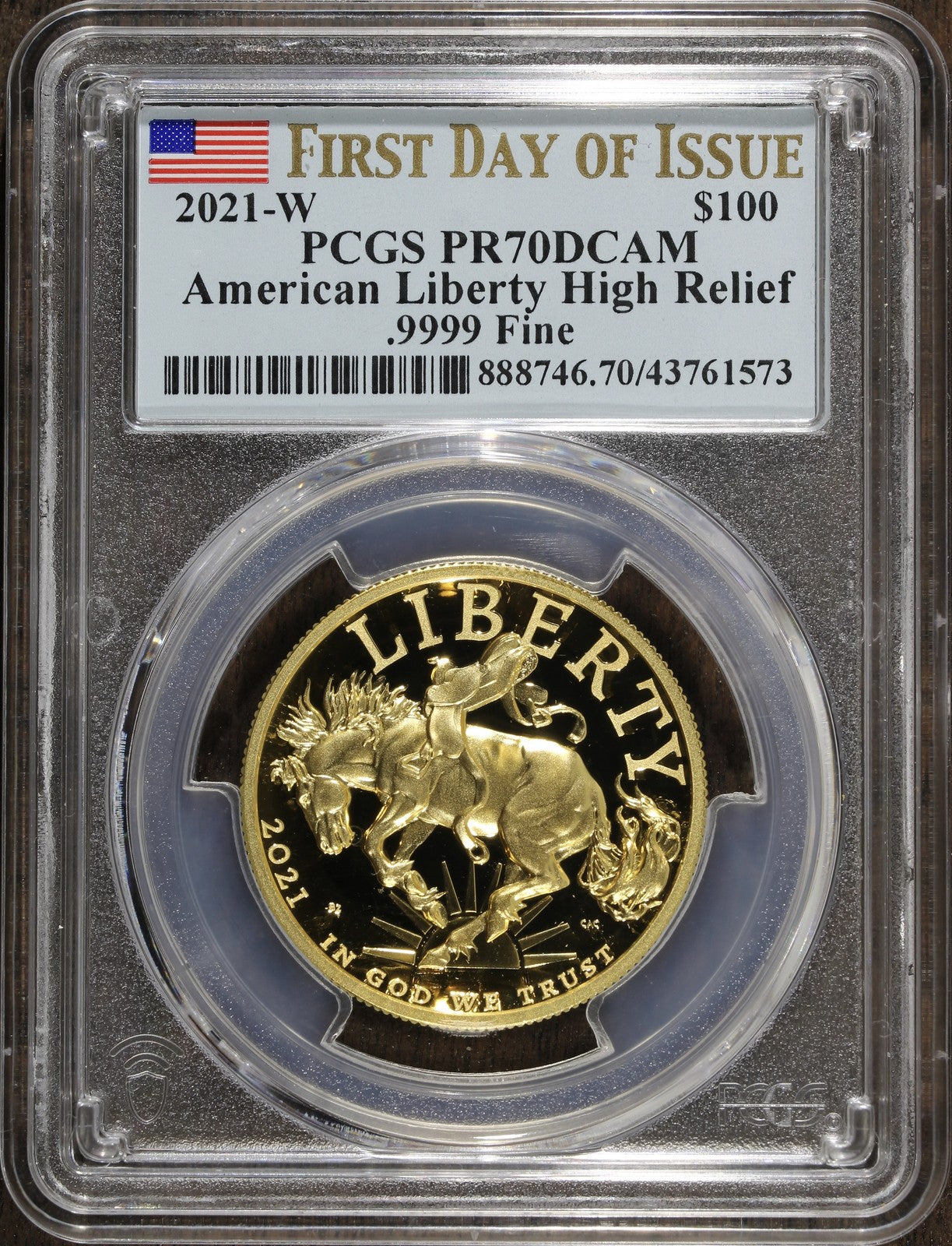 2021, 2023, 2024 (PR70) Gold American Liberty High Relief Set $100 PCGS FDOI
