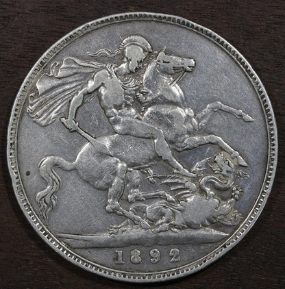 1892 Great Britain United Kingdom Silver Crown - Queen Victoria