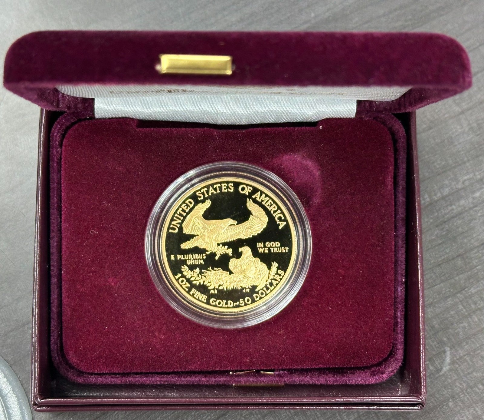 V75 Proof American Gold Eagle Privy $50 AGE with OGP and COA - 1945 Mintage