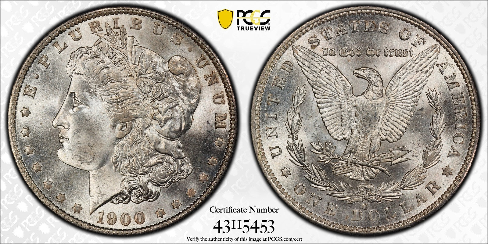 1900-O/CC (MS66) Morgan Silver Dollar $1 PCGS - VAM 8 Overmintmark