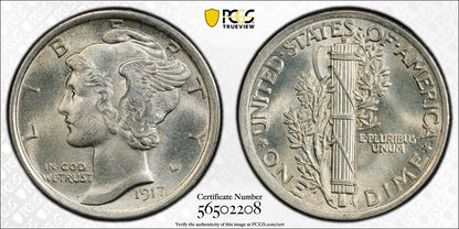 1917 (MS64FB) Mercury Dime 10C PCGS - Early Date