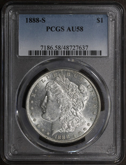 1888-S (AU58) Morgan Silver Dollar $1 PCGS