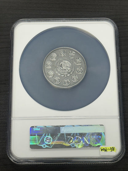 2019-Mo (MS70 ANTIQUED) Mexico 2 oz Silver Libertad 2 Onza NGC - Antique Finish