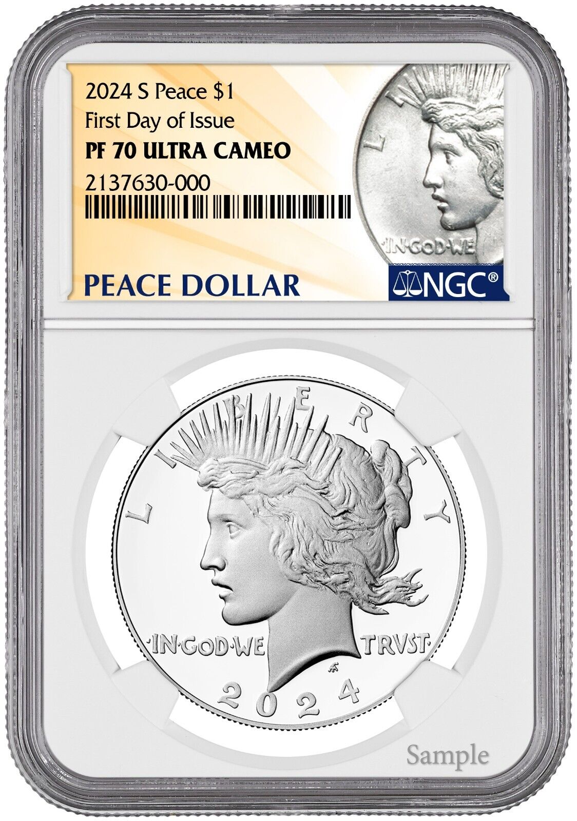 2024-S (PF70) Proof Morgan Peace Silver Dollar First Day Of Issue FDOI NGC