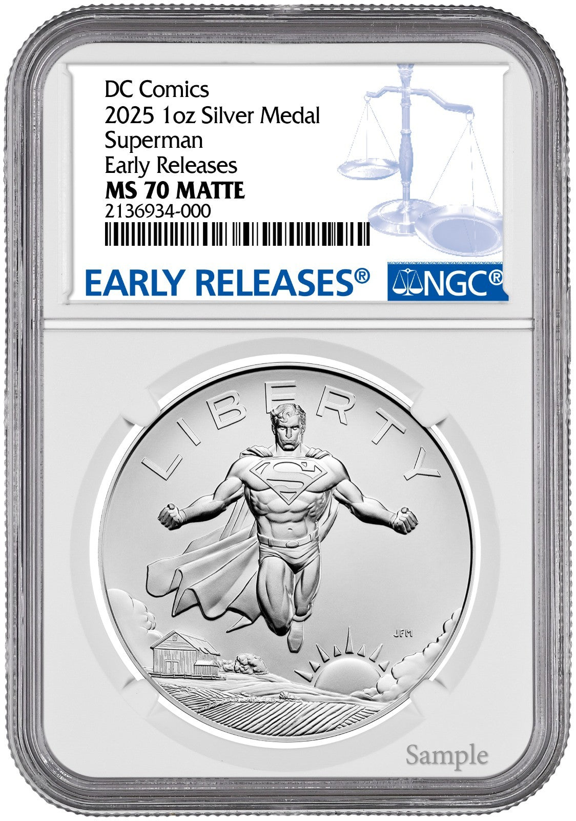 2025 (MS70) 1 oz Superman Silver Medal NGC ER - US Mint DC Comics