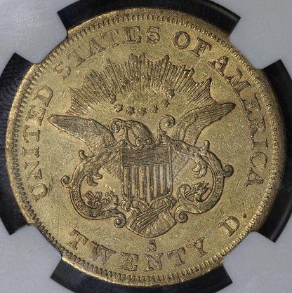 1855-S (AU50 CAC) Liberty Head Gold Double Eagle $20 NGC - Granite Lady Hoard