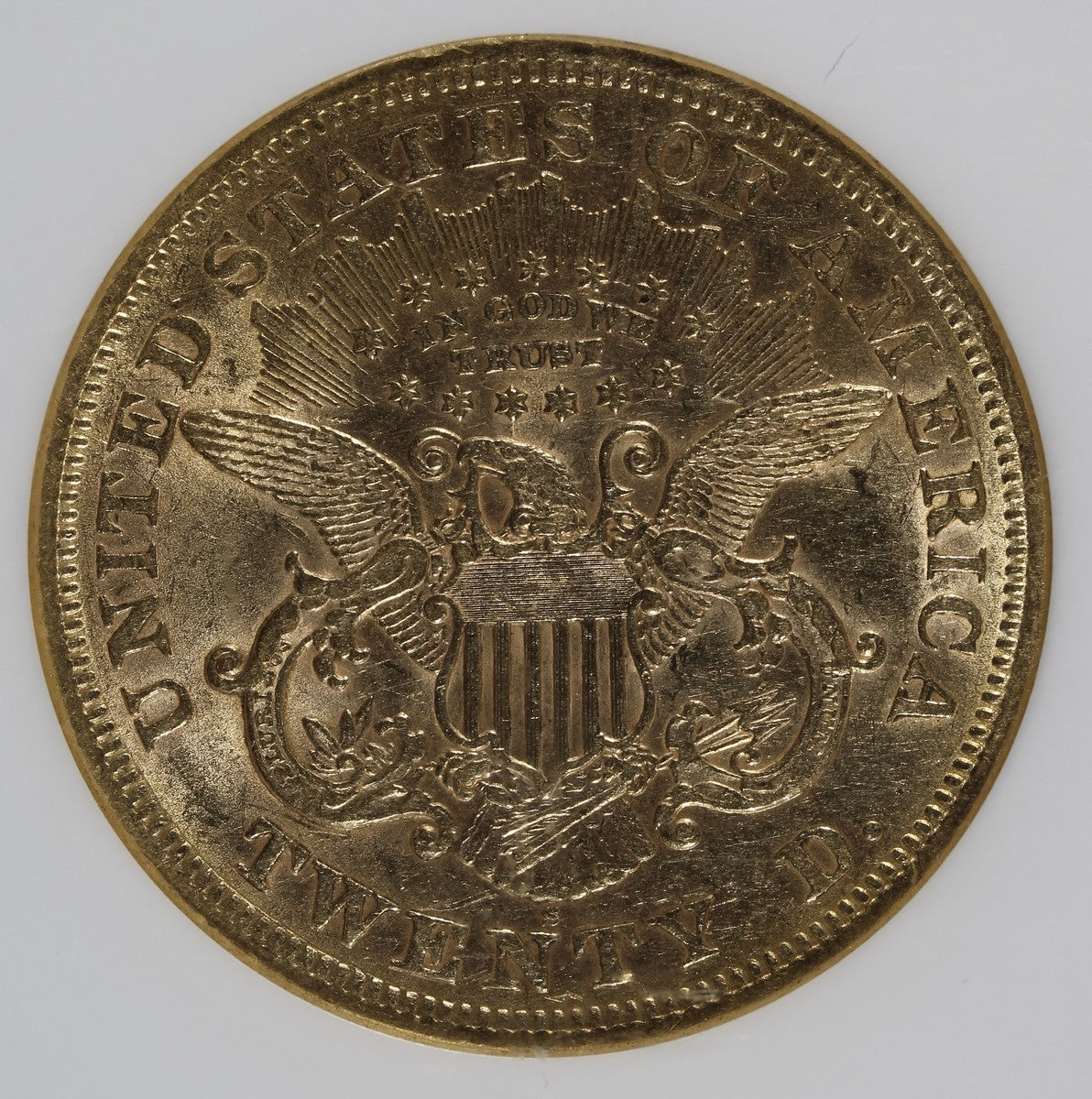 1867-S (AU55 CAC) Liberty Head Gold Double Eagle $20 NGC - Better Date (Type 2)