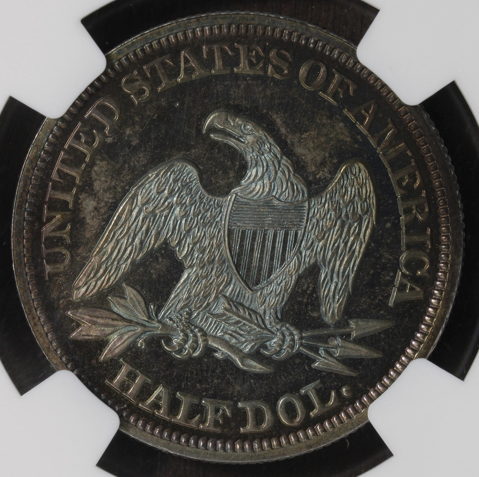 1859 (PF66) Proof Seated Liberty Half Dollar 50C NGC - Reverse Toned
