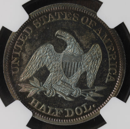 1859 (PF66) Proof Seated Liberty Half Dollar 50C NGC - Reverse Toned