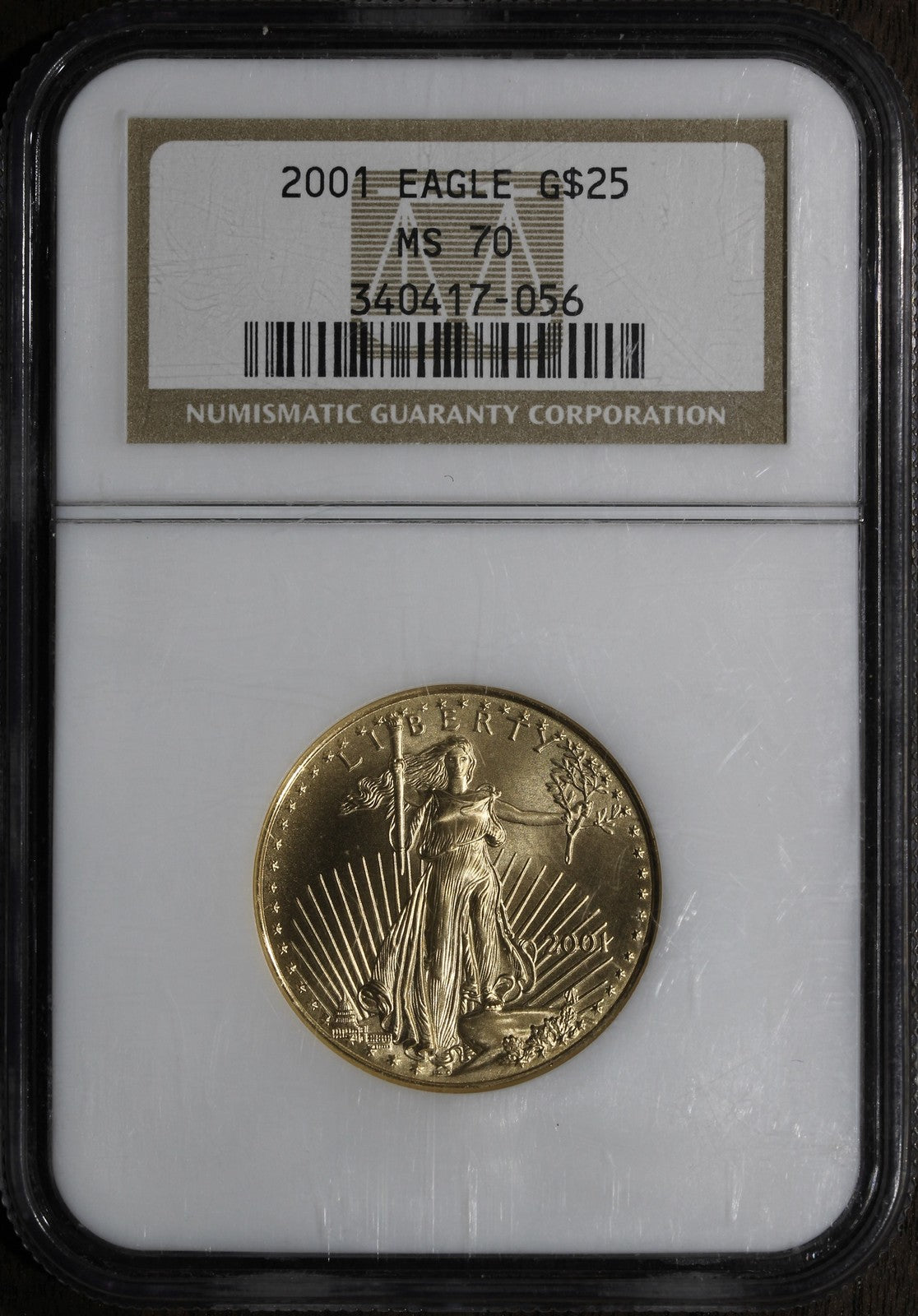 2001 (MS70) 1/2 oz American Gold Eagle $25 NGC - Flawless