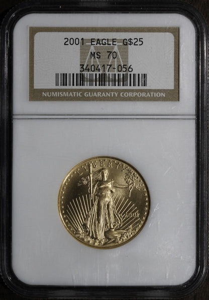 2001 (MS70) 1/2 oz American Gold Eagle $25 NGC - Flawless