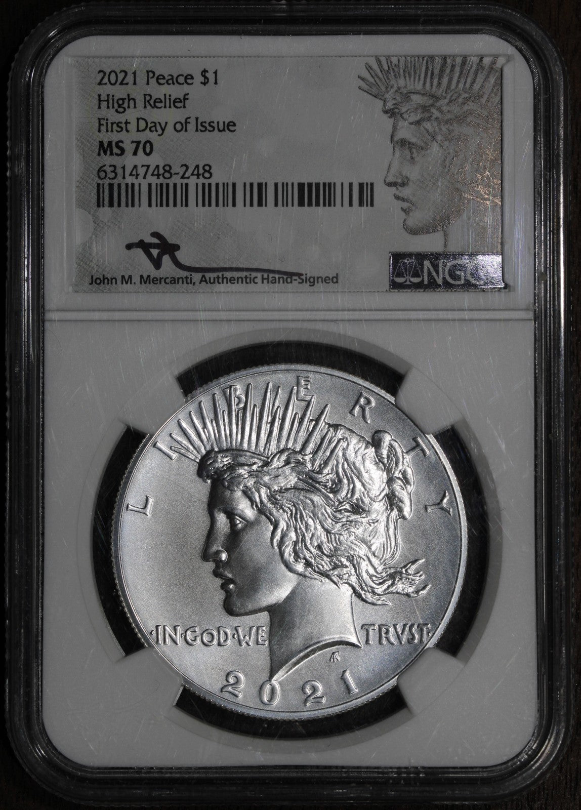 2021-P (MS70) Morgan and Peace Dollar $1 2 Coin Set NGC FDOI - Mercanti Signed