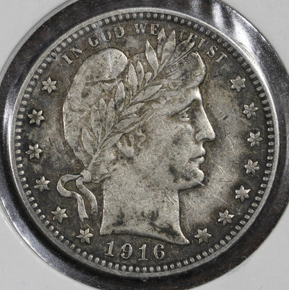 1916-D Barber Quarter 25C XF - Nice Last Year of Issue