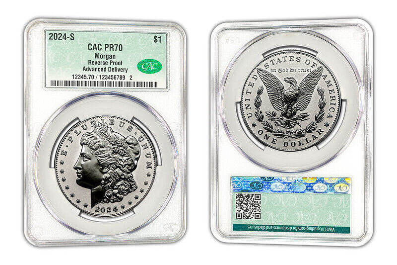 2024-S (RP70) Reverse Proof Morgan & Peace Dollars CACG AD Advanced Delivery