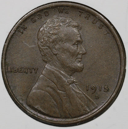 1915-D Lincoln Wheat Cent 1C - AU About Uncirculated