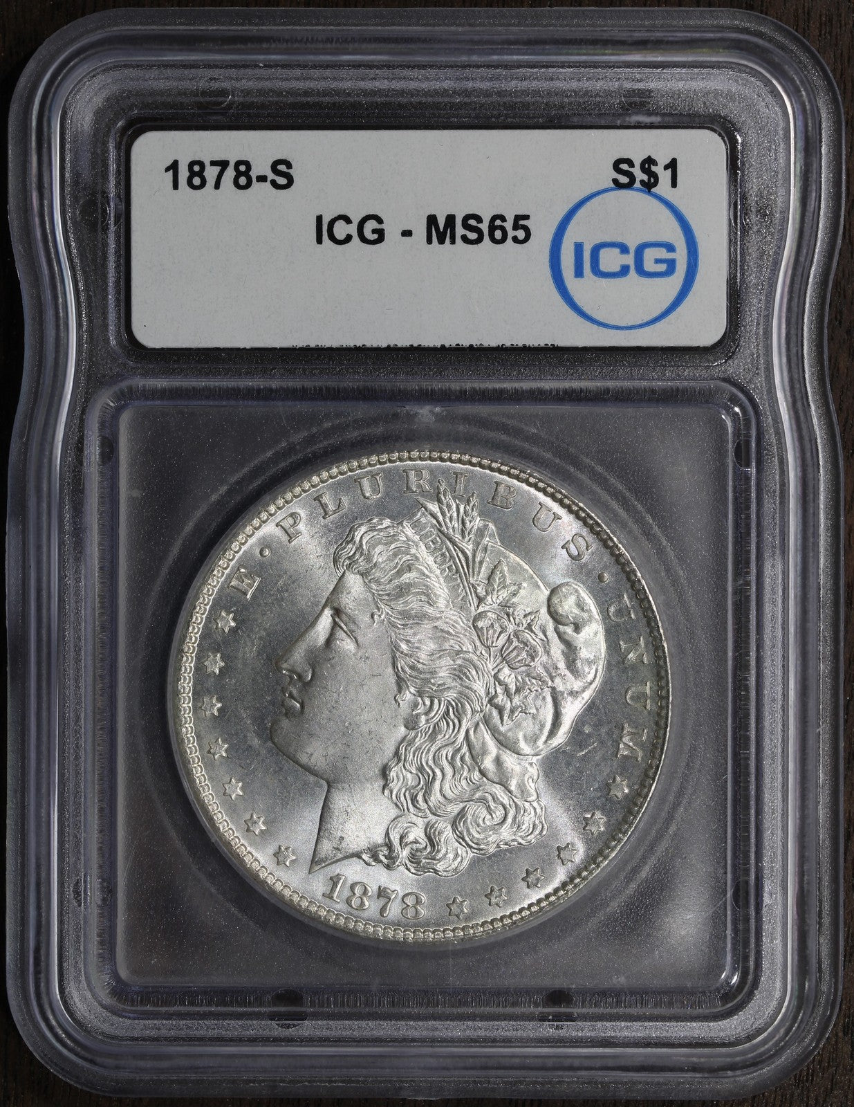 1878-S (MS65) Morgan Silver Dollar $1 ICG - First Year! GEM