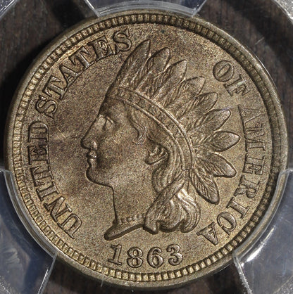 1863 (MS63 CAC) Indian Head Cent 1C IHC PCGS