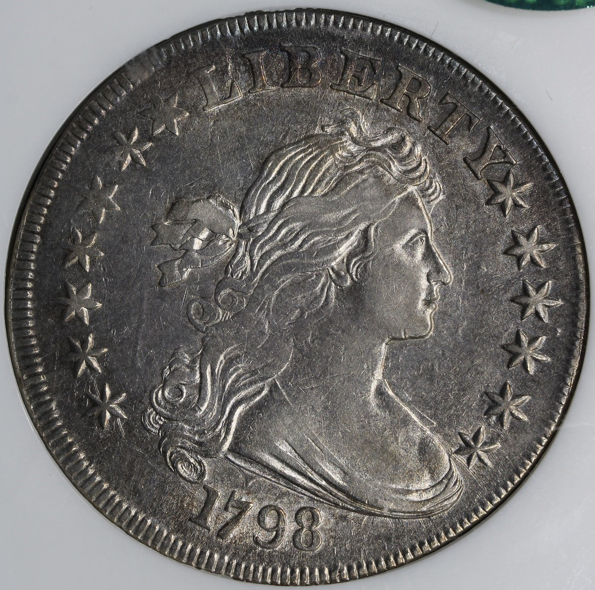 1798 (XF45 CAC) Draped Bust Silver Dollar $1 NGC - Large Eagle