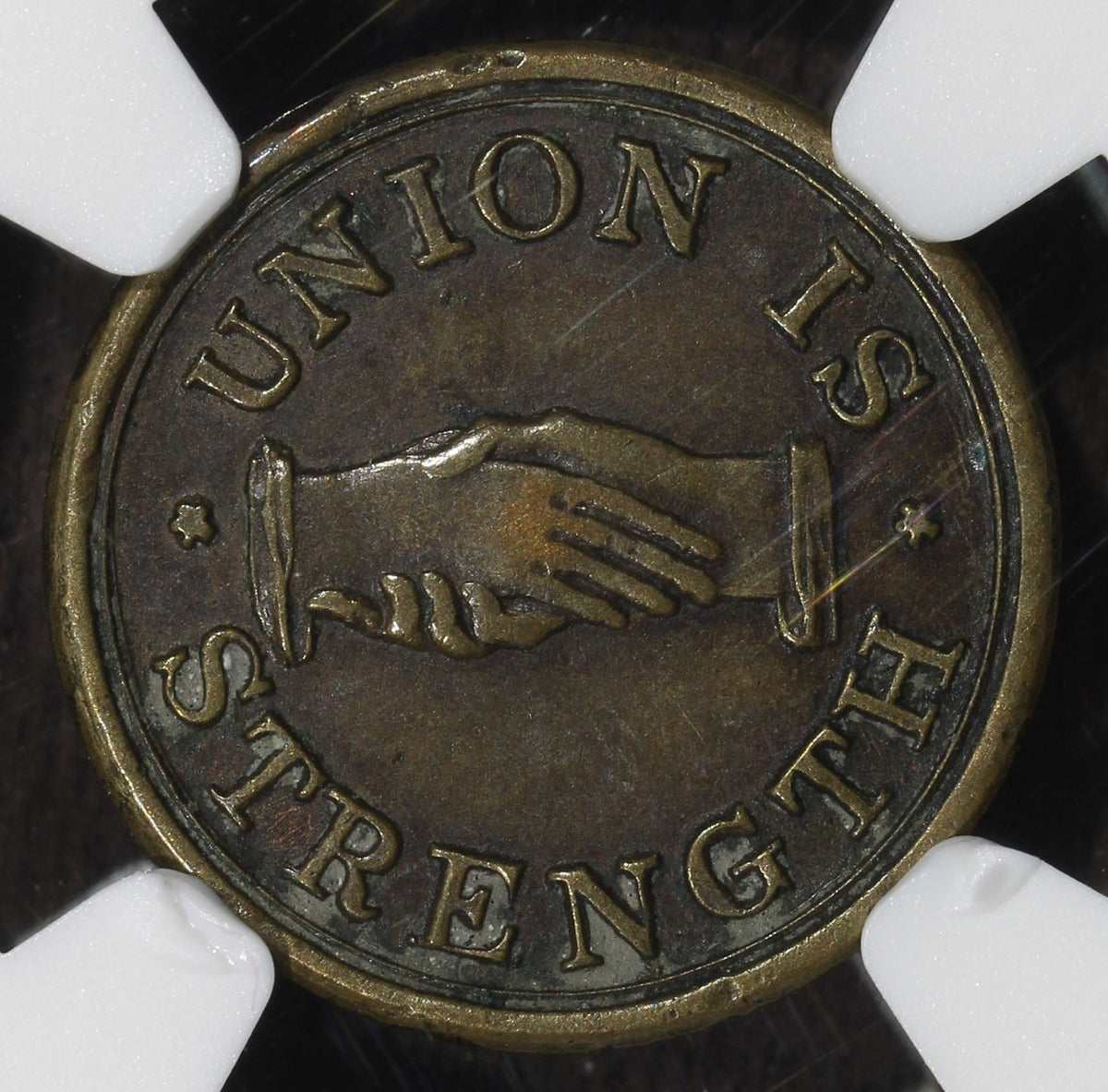 1846 (AU55) DO YOUR DUTY Brass Token NGC - R-Y4 Beehive