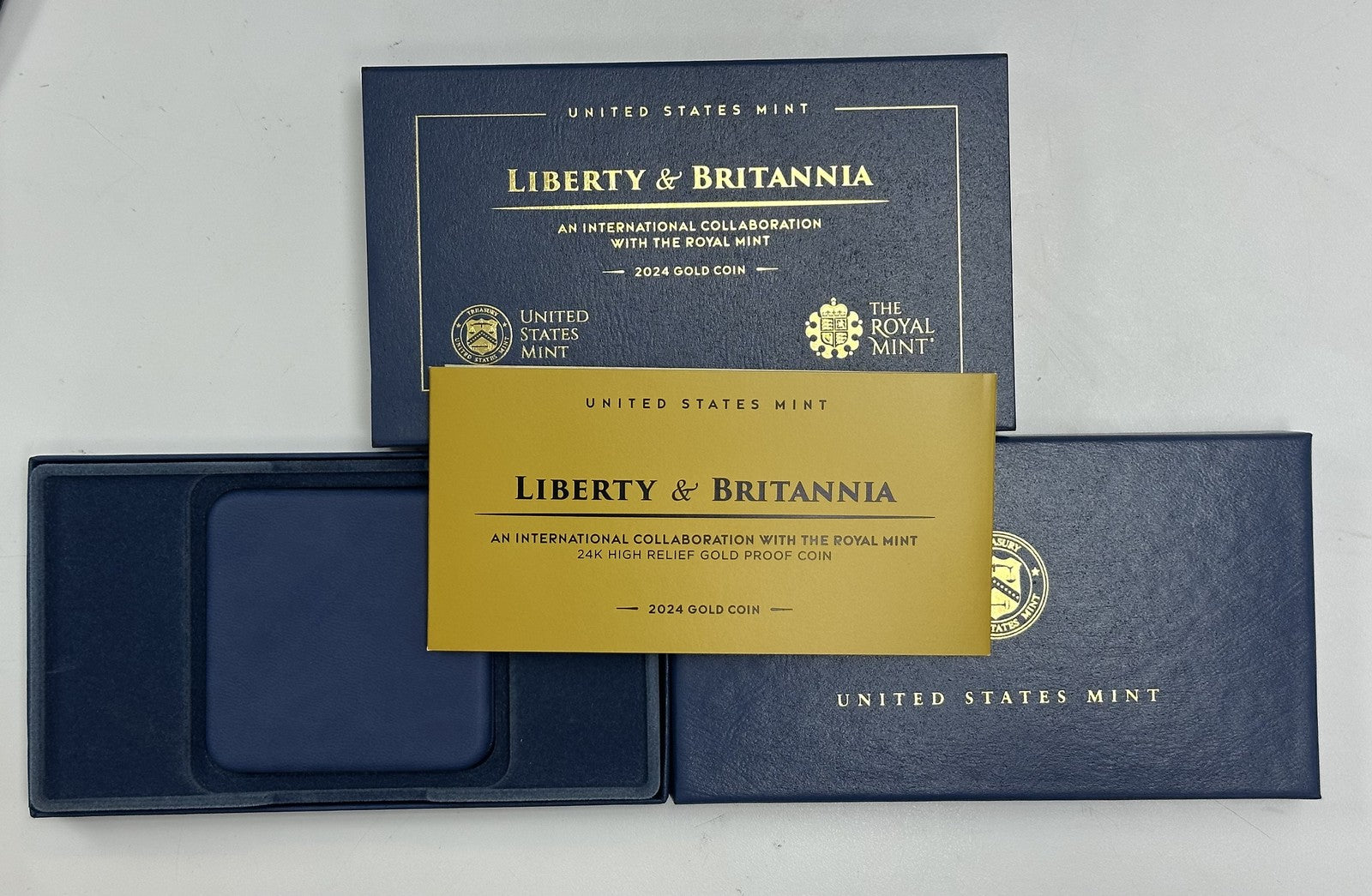 2024-W Liberty Britannia Gold High Relief $100 OGP and COA - NO COIN