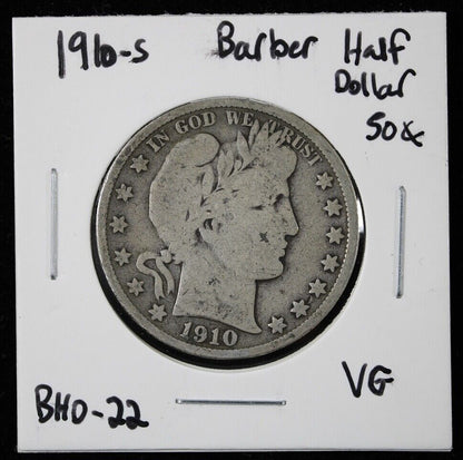 1910-S Barber Half Dollar 50c - VG