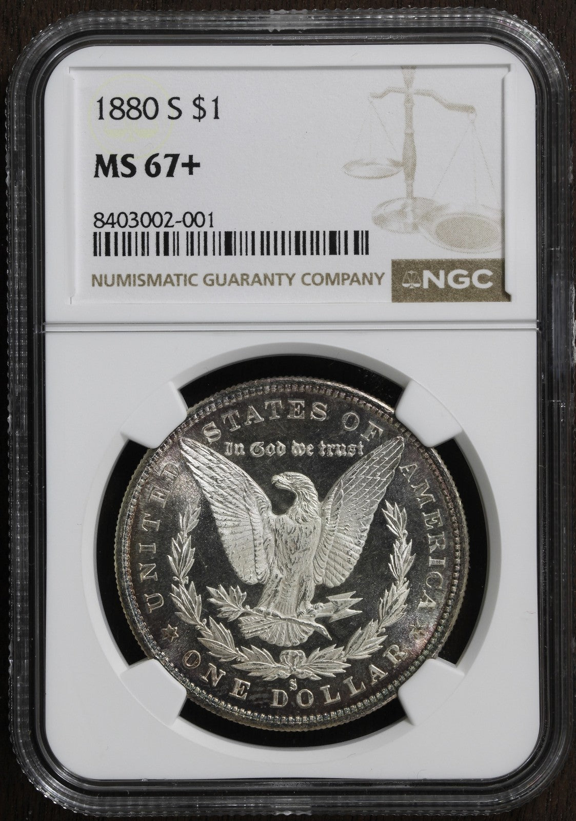 1880-S (MS67+) Morgan Silver Dollar $1 NGC - Stunning Reverse