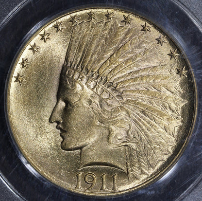 1911 (AU58 CAC) Indian Head Gold Eagle $10 PCGS OGH