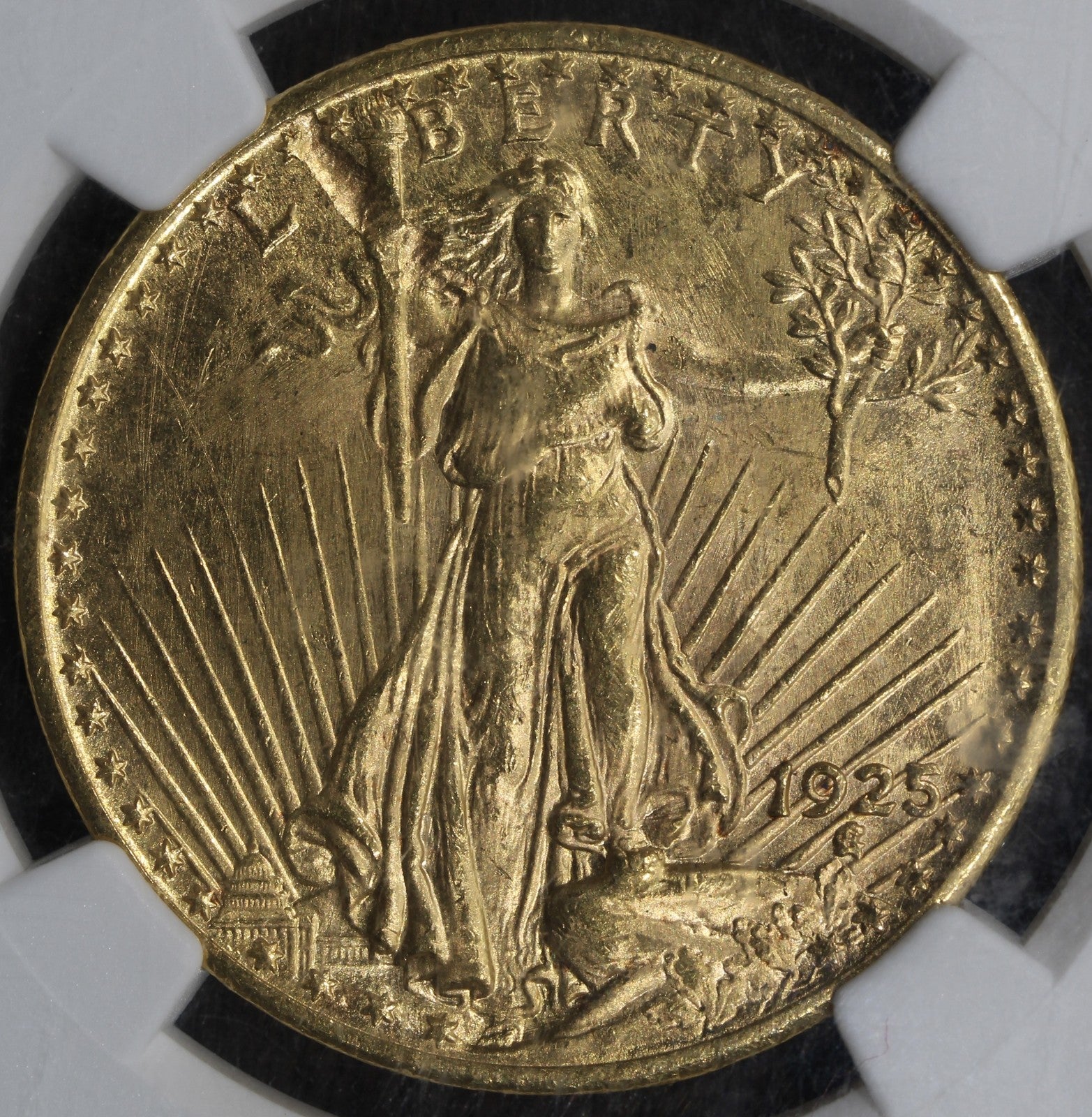 1925 (MS64) Saint Gauden's Double Eagle Gold $20 NGC - Mint Error Obverse Struck