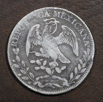 1846-Zs Mexico Silver 8 Reales 8R - Cap and Rays Zacatecas Mint