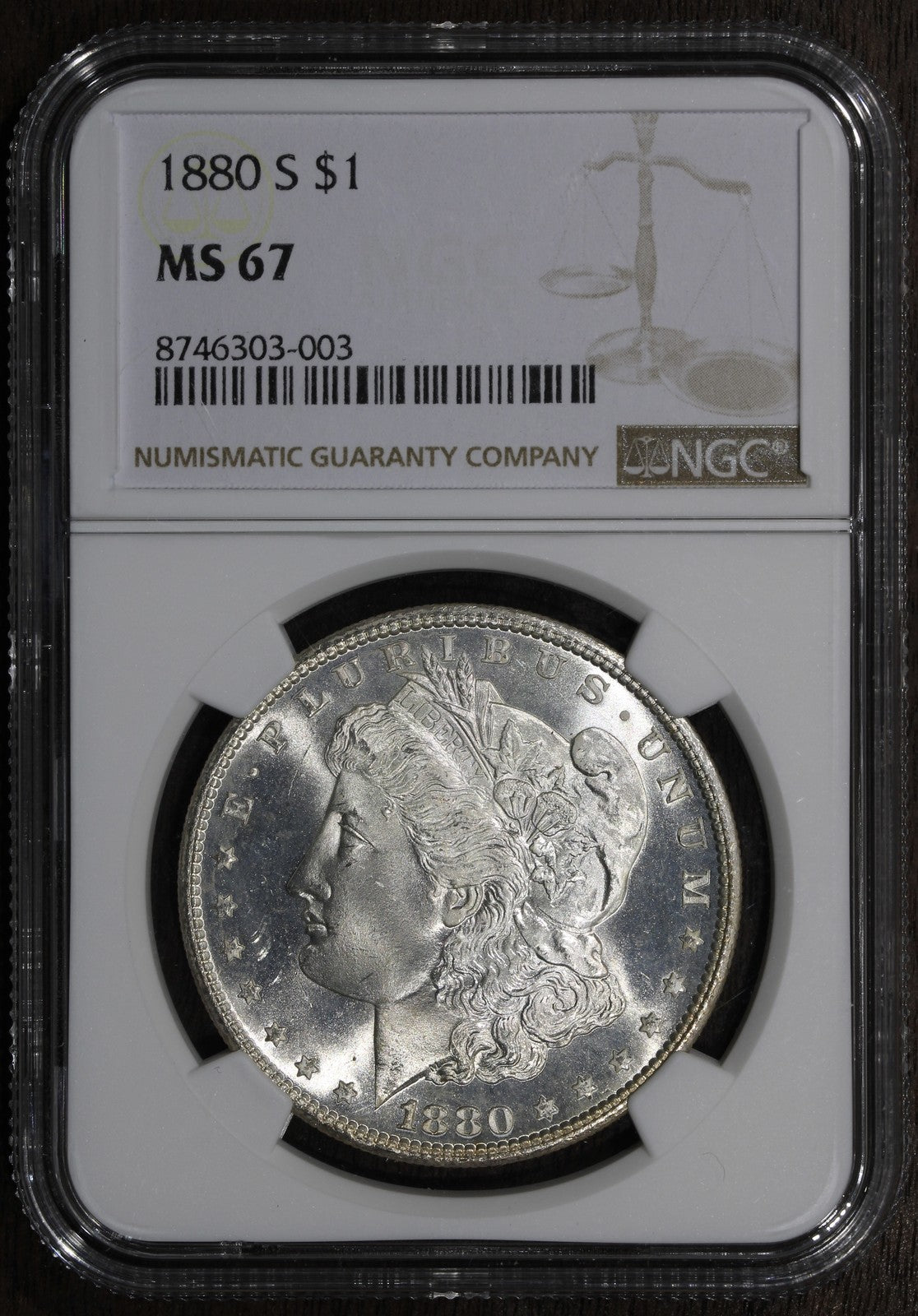 1880-S (MS67) Morgan Silver Dollar $1 NGC - Superb Gem!