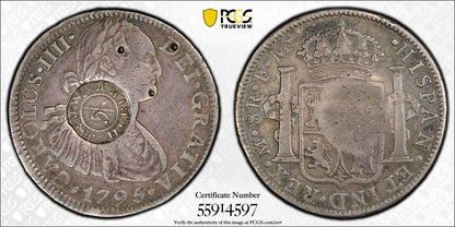 (1811) (VF Details) Scotland C/M on Mexico 8 Reales PCGS - 5 Shilling