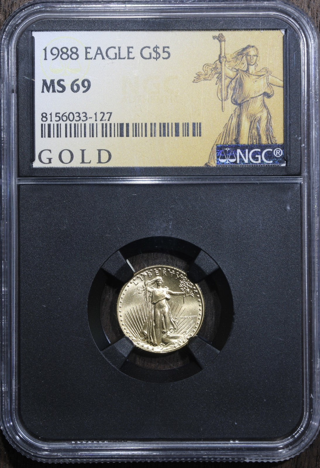 1988 (MS69) 1/10 oz American Gold Eagle $5 NGC
