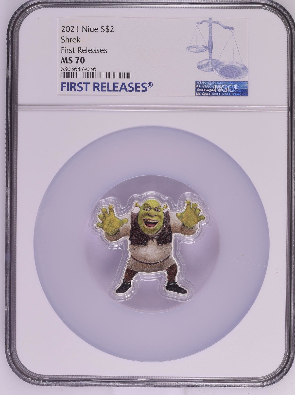 2021 (MS70) Shrek 1 oz Silver $2 NGC - Niue First Releases
