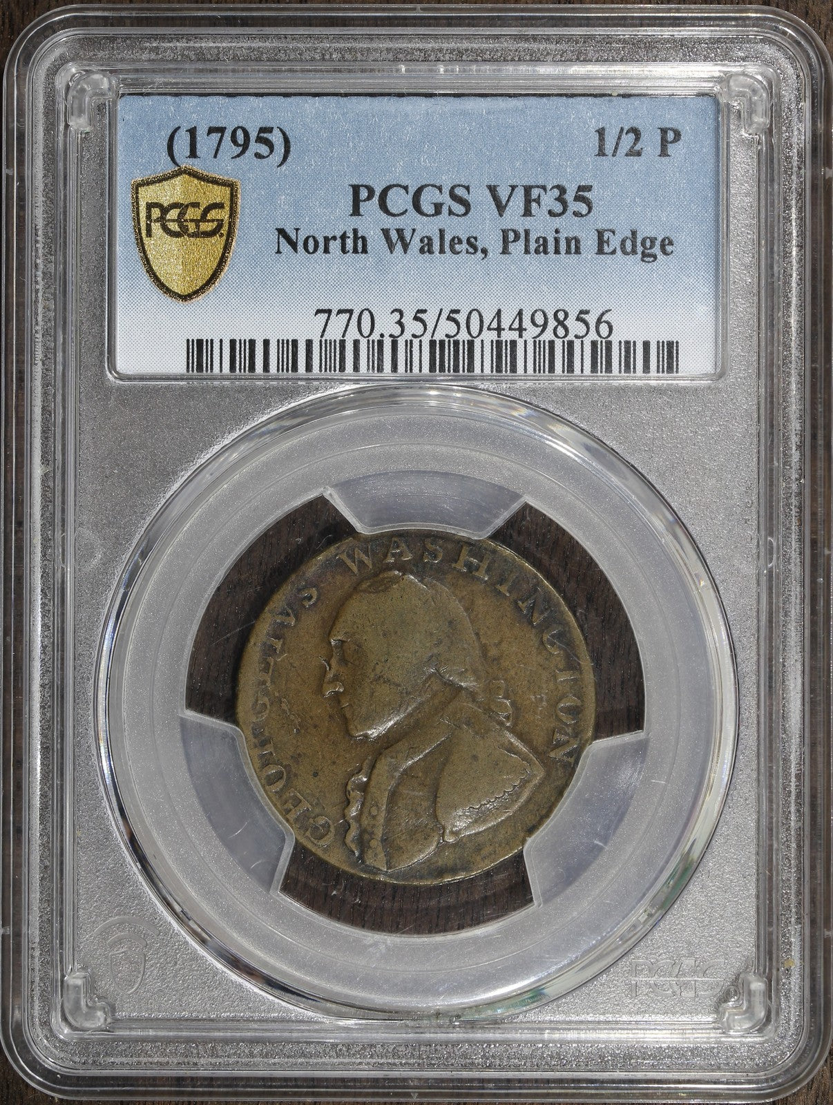 1795 (VF35) North Wales Halfpenny 1/2P Colonial PCGS - Plain Edge