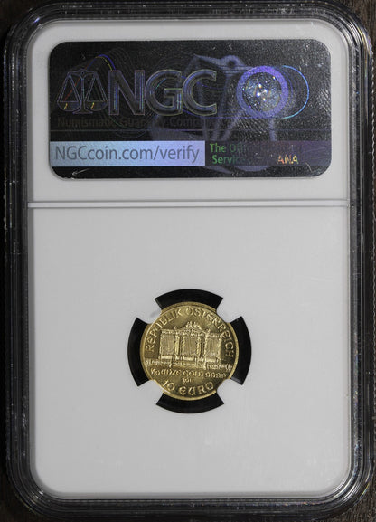 2011 (MS69) 1/10th oz Gold Austria Philharmonic 10E NGC
