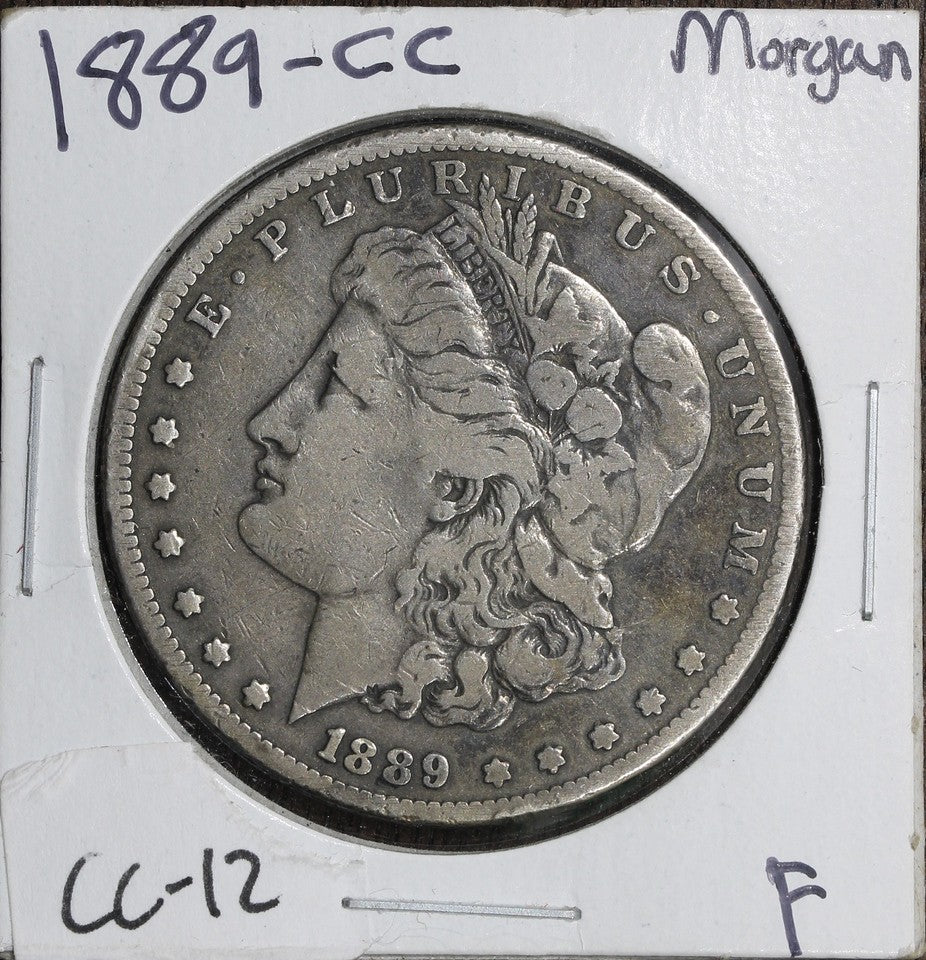 1889-CC Morgan Silver Dollar $1 Fine - KEY DATE Carson City - F/VF