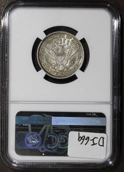 1892 (AU53) Barber Quarter 25C NGC - Better Date Barber Quarter