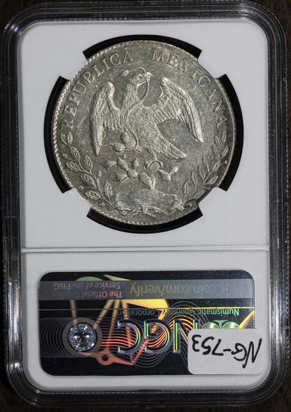 1894 Mo AM (MS61) Mexico Cap & Rays 8 Reales NGC - PL Finish