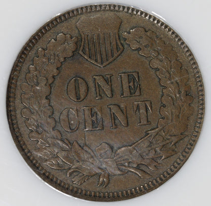 1872 (AU50 BN) Indian Head Cent 1C IHC NGC - Rare Date!