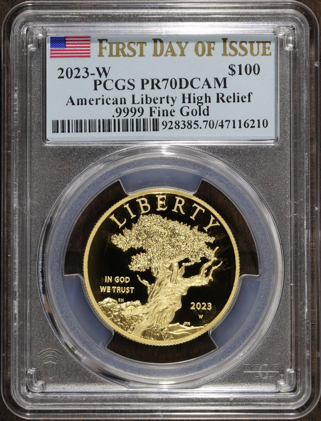 2021, 2023, 2024 (PR70) Gold American Liberty High Relief Set $100 PCGS FDOI