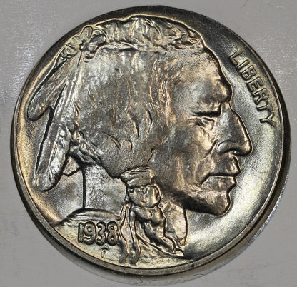 1938-D Indian Buffalo Nickel 5C BU - Beautiful Surfaces