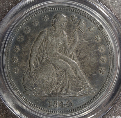 1844 (XF45) Seated Liberty Dollar $1 PCGS - Great Tone