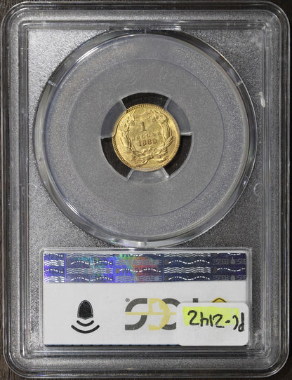 1889 (MS63) Type 3 Gold Dollar G$1 PCGS