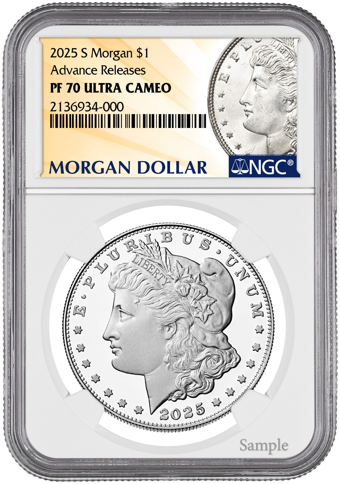 2025-S (PF70) Proof Morgan & Peace Silver Dollar (2 Coin Set) Adv AR NGC Presale