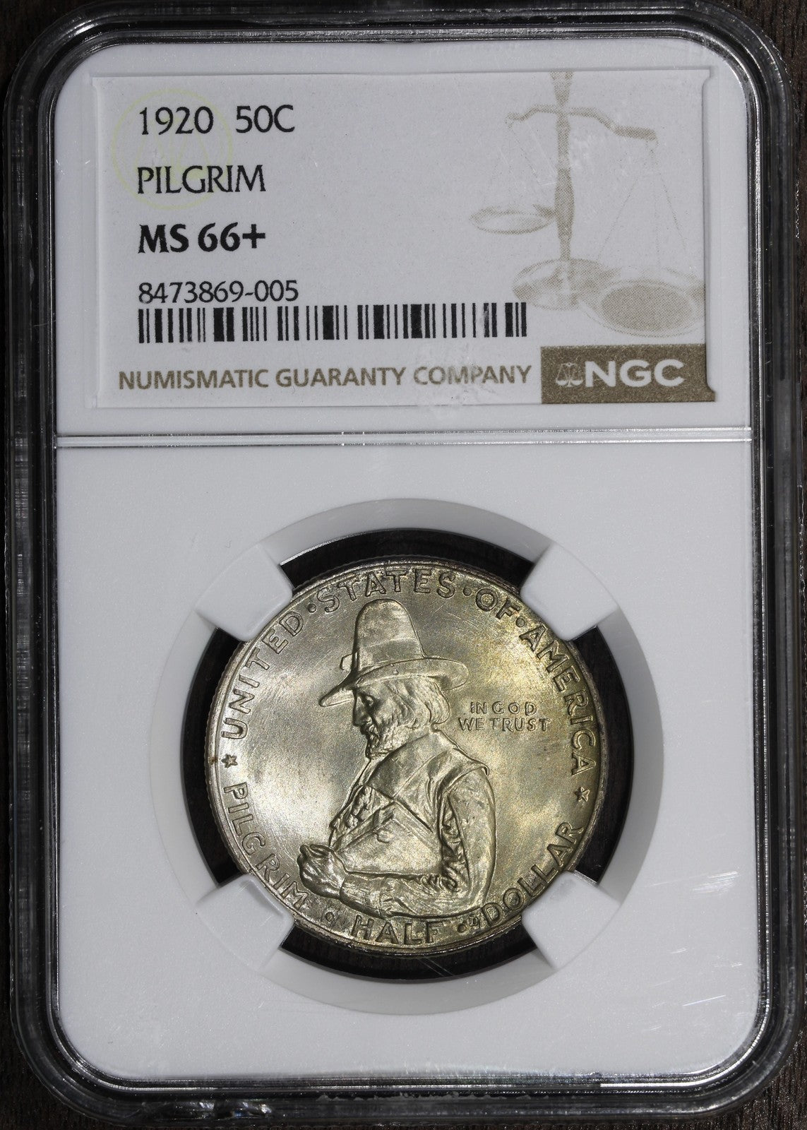 1920 (MS66+) Pilgrim Commemorative Half Dollar 50C NGC - Superb Gem!