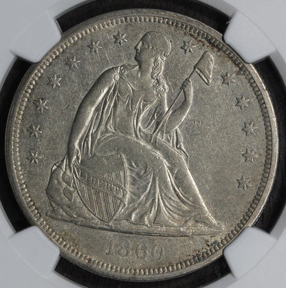 1860-O (AU55) Seated Liberty Dollar $1 NGC - Great Type Coin!