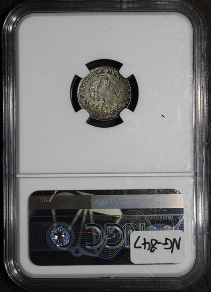 1855-Mo (AU58) Mexico 1/2 Real NGC - Lovely Tone